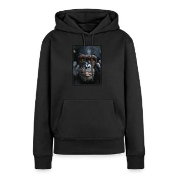 Chimpanzee Schimpansen Schimpanse - Frauen Premium Bio Hoodie - Schwarz - Vorne - Julia (174cm)