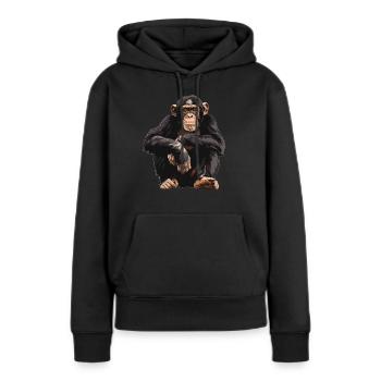 Chimpanzee Schimpansen Schimpanse - Frauen Premium Bio Hoodie - Schwarz - Vorne - Julia (174cm)