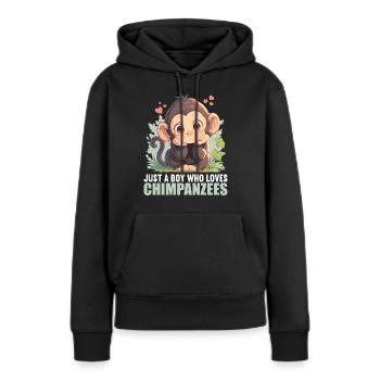 Chimpanzee Schimpansen Schimpanse - Frauen Premium Bio Hoodie - Schwarz - Vorne - Julia (174cm)