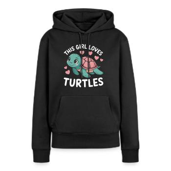 Schildkröte Spruch Lustiges Schildkröten Geschenk - Frauen Premium Bio Hoodie - Schwarz - Vorne - Julia (174cm)