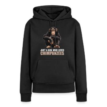 Chimpanzee Schimpansen Schimpanse - Frauen Premium Bio Hoodie - Schwarz - Vorne - Julia (174cm)