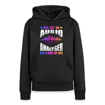Analyseur audio - Sweat à capuche Premium bio Femme - noir - Devant - Julia (174cm)