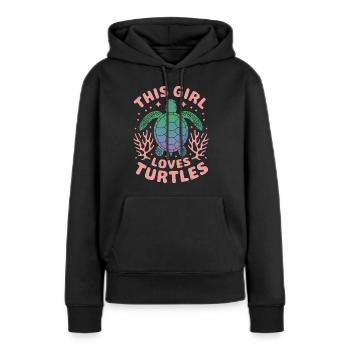 Schildkröte Spruch Lustiges Schildkröten Geschenk - Frauen Premium Bio Hoodie - Schwarz - Vorne - Julia (174cm)