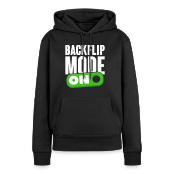 Backflip Salto Acrobaties Parkour Gymnastique Cadeau - Sweat à capuche Premium bio Femme - noir - Devant - Julia (174cm)