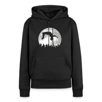 Backflip Salto Acrobaties Parkour Gymnastique Cadeau - Sweat à capuche Premium bio Femme - noir - Devant - Julia (174cm)