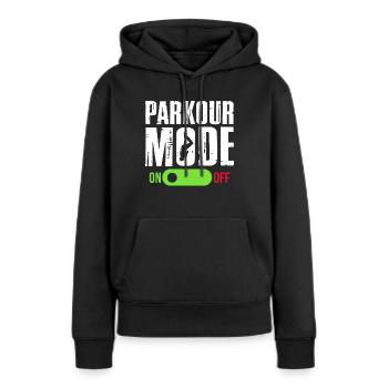 Backflip Salto Acrobaties Parkour Gymnastique Cadeau - Sweat à capuche Premium bio Femme - noir - Devant - Julia (174cm)