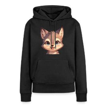 Coyotes Coyote - Sweat à capuche Premium bio Femme - noir - Devant - Julia (174cm)