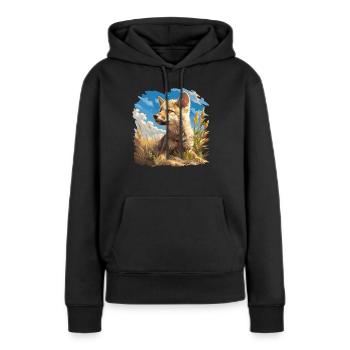 Coyotes Coyote - Sweat à capuche Premium bio Femme - noir - Devant - Julia (174cm)