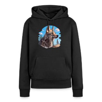 Coyotes Coyote - Sweat à capuche Premium bio Femme - noir - Devant - Julia (174cm)