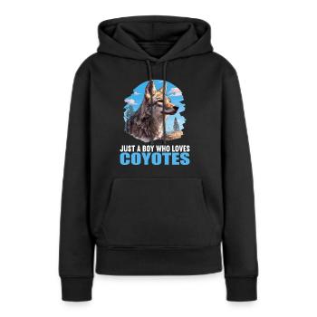 Coyotes Coyote - Sweat à capuche Premium bio Femme - noir - Devant - Julia (174cm)