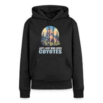 Coyotes Coyote - Sweat à capuche Premium bio Femme - noir - Devant - Julia (174cm)