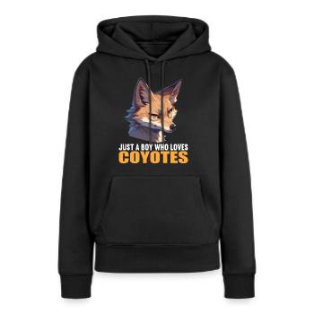 Coyotes Coyote - Sweat à capuche Premium bio Femme - noir - Devant - Julia (174cm)