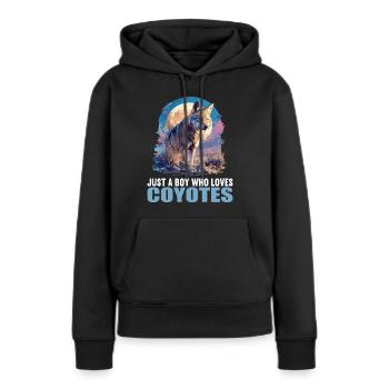 Coyotes Coyote - Sweat à capuche Premium bio Femme - noir - Devant - Julia (174cm)