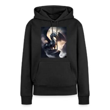 Dunkler Schattendrache - Frauen Premium Bio Hoodie - Schwarz - Vorne - Julia (174cm)