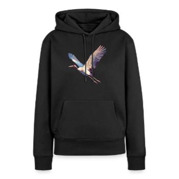 Grues Grues - Sweat à capuche Premium bio Femme - noir - Devant - Julia (174cm)