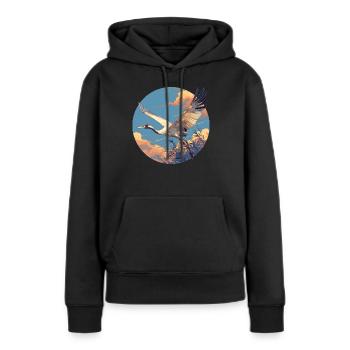 Grues Grues - Sweat à capuche Premium bio Femme - noir - Devant - Julia (174cm)