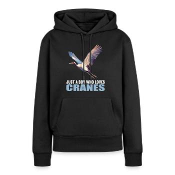 Grues Grues - Sweat à capuche Premium bio Femme - noir - Devant - Julia (174cm)