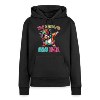 Dicton de cochon d’Inde, Cadeau de cochon d’Inde - Sweat à capuche Premium bio Femme - noir - Devant - Julia (174cm)