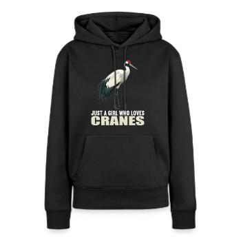 Grues Grues - Sweat à capuche Premium bio Femme - noir - Devant - Julia (174cm)