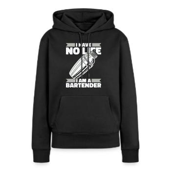 Barman Barman - Sweat à capuche Premium bio Femme - noir - Devant - Julia (174cm)