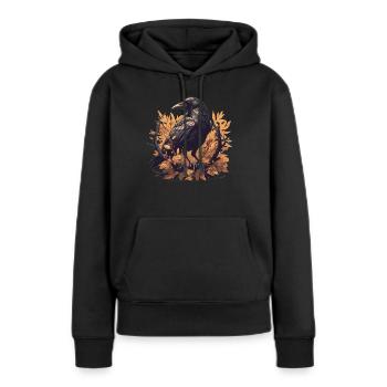 Corbeaux Corbeaux - Sweat à capuche Premium bio Femme - noir - Devant - Julia (174cm)