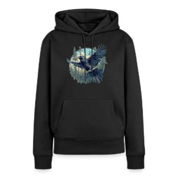Corbeaux Corbeaux - Sweat à capuche Premium bio Femme - noir - Devant - Julia (174cm)