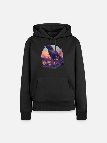 Krähen Krähe - Frauen Premium Bio Hoodie - Schwarz