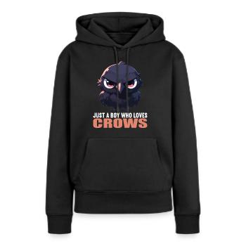 Corbeaux Corbeaux - Sweat à capuche Premium bio Femme - noir - Devant - Julia (174cm)