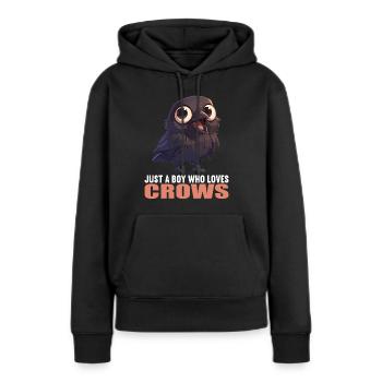 Corbeaux Corbeaux - Sweat à capuche Premium bio Femme - noir - Devant - Julia (174cm)