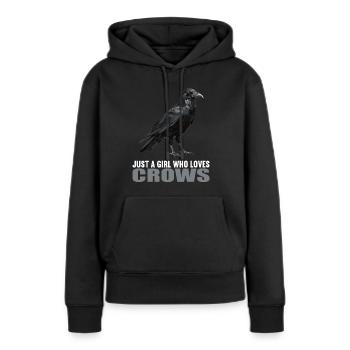 Corbeaux Corbeaux - Sweat à capuche Premium bio Femme - noir - Devant - Julia (174cm)