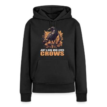 Corbeaux Corbeaux - Sweat à capuche Premium bio Femme - noir - Devant - Julia (174cm)