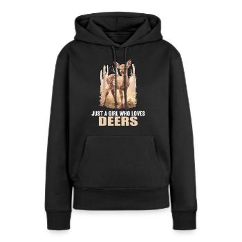 Cerf Cerf - Sweat à capuche Premium bio Femme - noir - Devant - Julia (174cm)