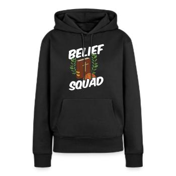 Cadre de prêtre - Sweat à capuche Premium bio Femme - noir - Devant - Julia (174cm)