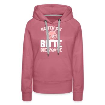 Porc Éleveur de porcs - Sweat à capuche Premium bio Femme - mauve - Devant - Isabella (175cm)