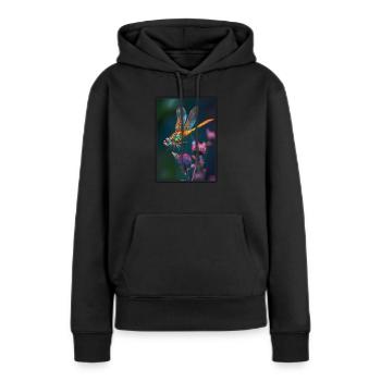 Libellules Libellule - Sweat à capuche Premium bio Femme - noir - Devant - Julia (174cm)