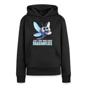Libellules Libellule - Sweat à capuche Premium bio Femme - noir - Devant - Julia (174cm)