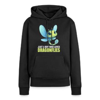 Libellules Libellule - Sweat à capuche Premium bio Femme - noir - Devant - Julia (174cm)