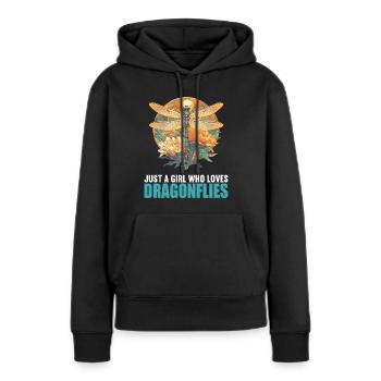 Libellules Libellule - Sweat à capuche Premium bio Femme - noir - Devant - Julia (174cm)