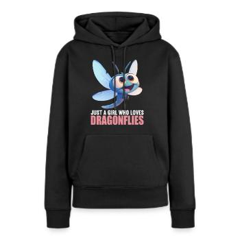Libellules Libellule - Sweat à capuche Premium bio Femme - noir - Devant - Julia (174cm)