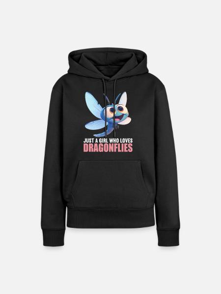Libellen Libelle - Frauen Premium Bio Hoodie - Schwarz