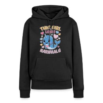 Narwal Spruch Narwale Lustiges Narwal Geschenk - Frauen Premium Bio Hoodie - Schwarz - Vorne - Julia (174cm)