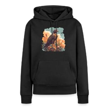 Falken Falke - Frauen Premium Bio Hoodie - Schwarz - Vorne - Julia (174cm)