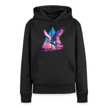 Faucon Faucon - Sweat à capuche Premium bio Femme - noir - Devant - Julia (174cm)