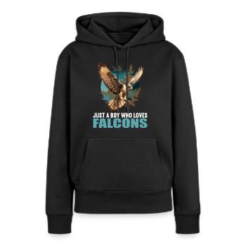 Faucon Faucon - Sweat à capuche Premium bio Femme - noir - Devant - Julia (174cm)