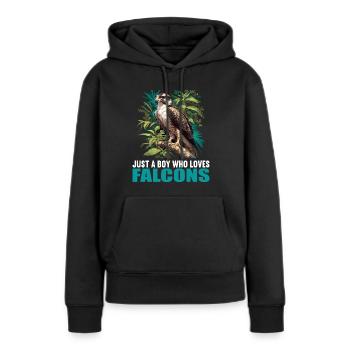 Faucon Faucon - Sweat à capuche Premium bio Femme - noir - Devant - Julia (174cm)