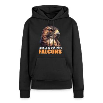 Faucon Faucon - Sweat à capuche Premium bio Femme - noir - Devant - Julia (174cm)