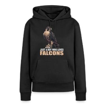 Faucon Faucon - Sweat à capuche Premium bio Femme - noir - Devant - Julia (174cm)