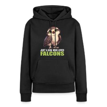 Faucon Faucon - Sweat à capuche Premium bio Femme - noir - Devant - Julia (174cm)