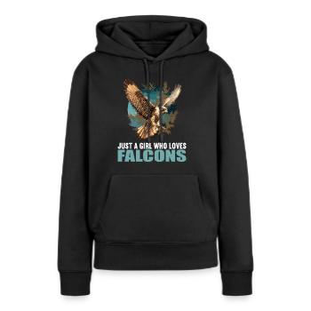 Faucon Faucon - Sweat à capuche Premium bio Femme - noir - Devant - Julia (174cm)