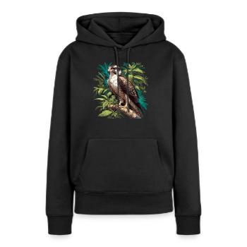 Faucon Faucon - Sweat à capuche Premium bio Femme - noir - Devant - Julia (174cm)